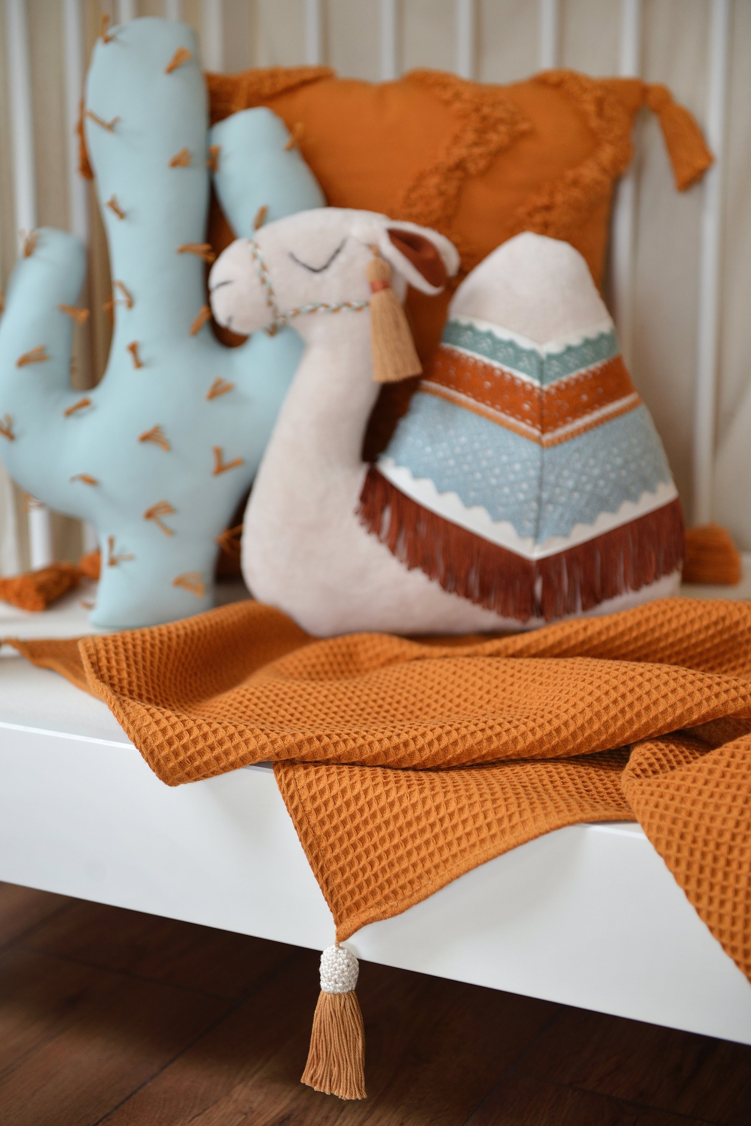 Rust Knit Blanket