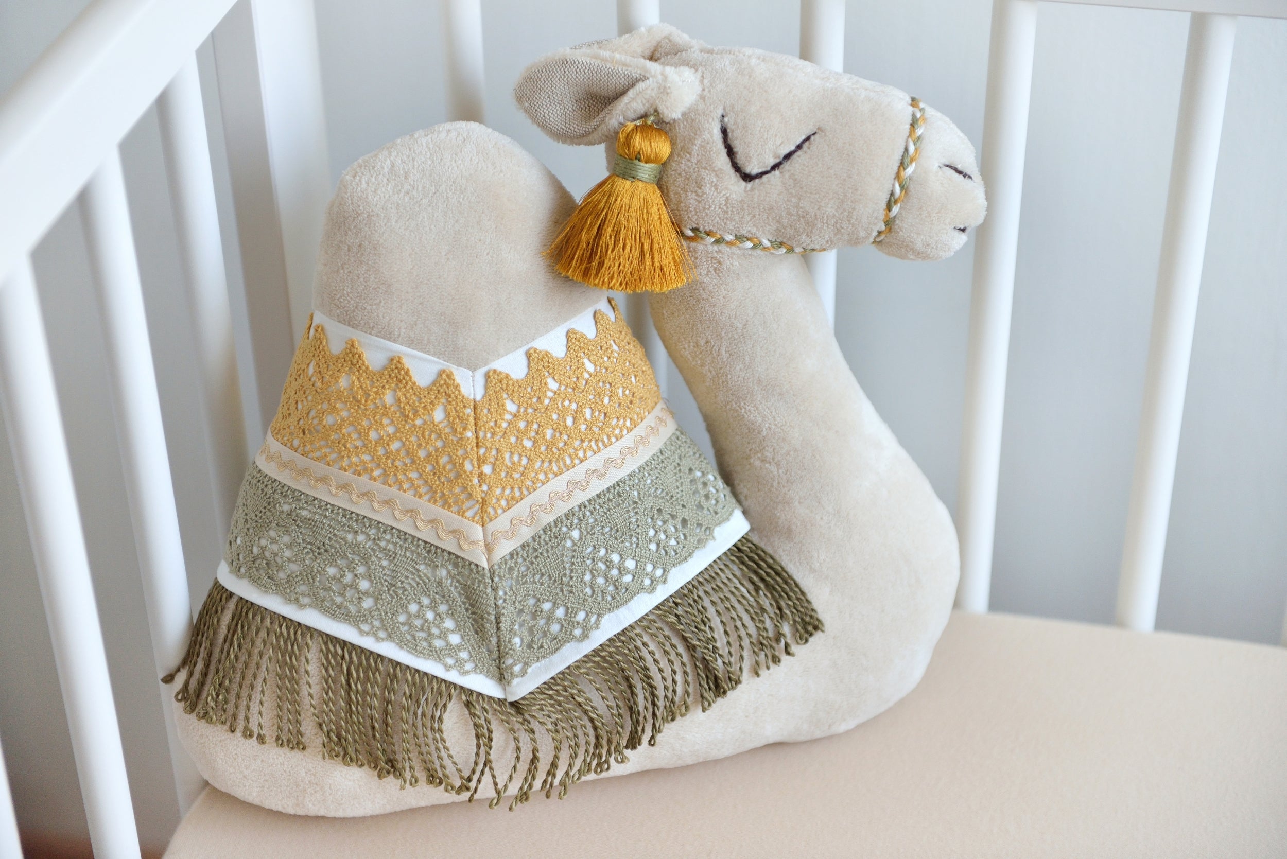 Olive Camel Decor Pillow
